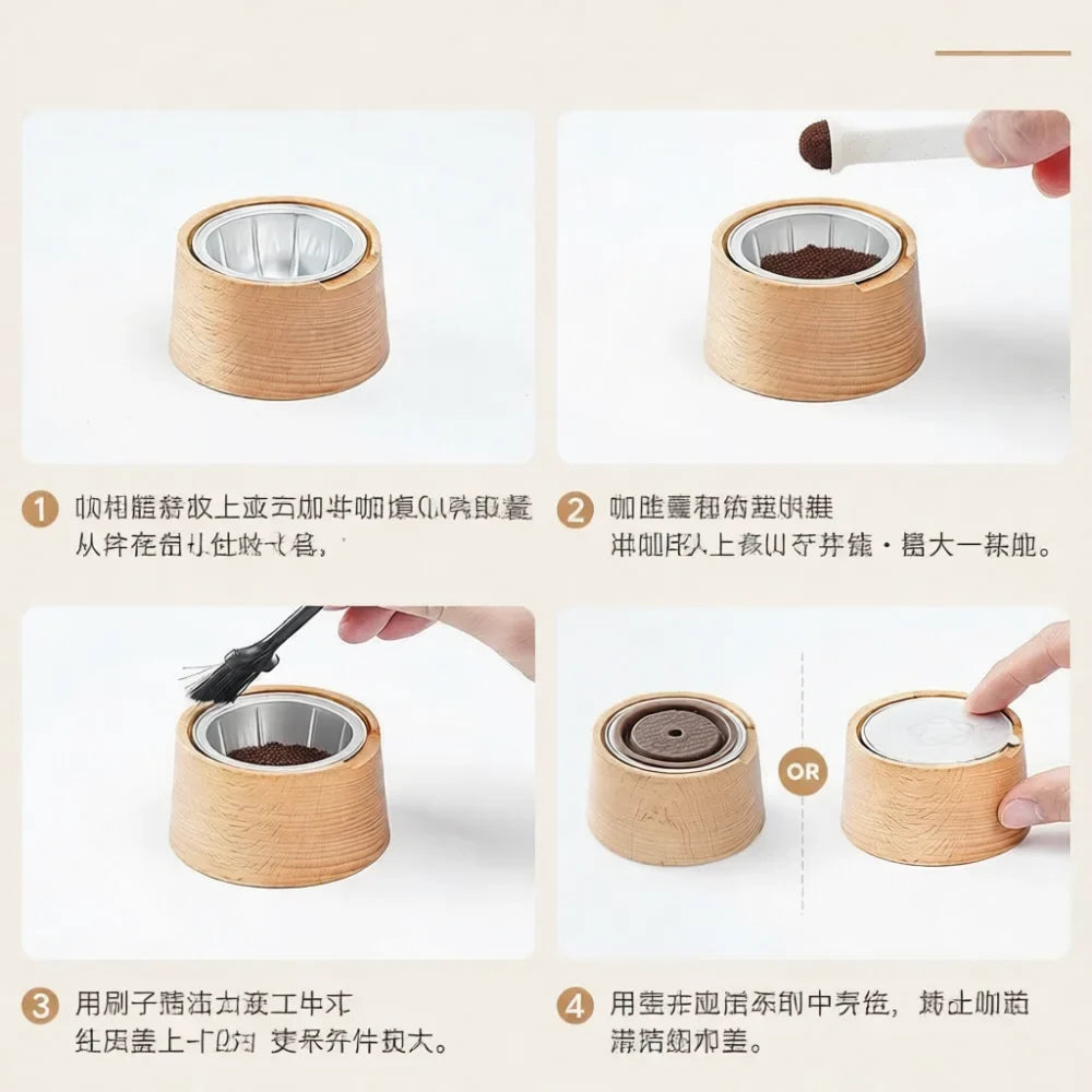For Vertuo Coffee Pod Accessory Reusable Stainless Steel Capsule Filter Espresso Tamper Filling Tool Maker Set Durable